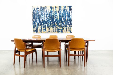 Arne Vodder table model 201+ 6 chairs model 426