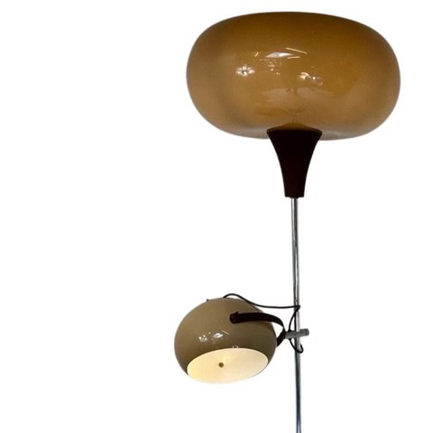 Dijkstra Space Age Design / MCM Floor lamp with two shades