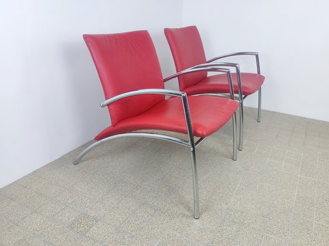 2x Vintage Kebe design fauteuils