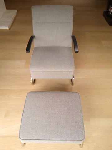Thonet S411 fauteuil + voetenbank