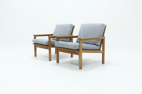 2x N. Eilersen by Illum Wikkelso capella chair, 1960s