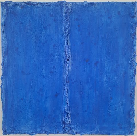 Marie-Jeanne van de Velde - Abstract schilderij True blue