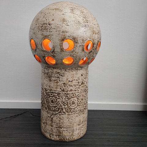 Brutalist Mushroom ceramic floor lamp