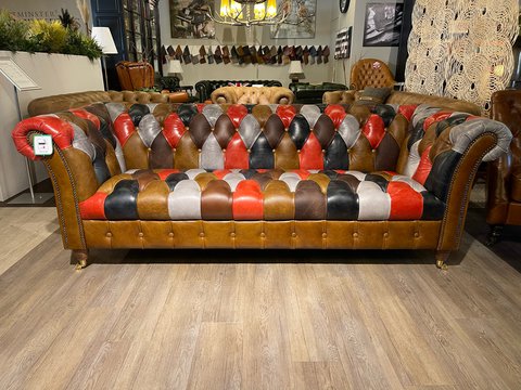Patchwork multi chesterfield sofa