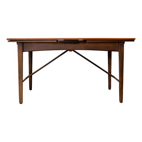 K. Knudsen vintage Danish design teak extendable dining table