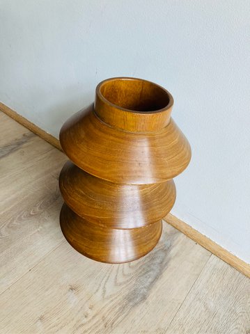 Vintage Deense houten vaas