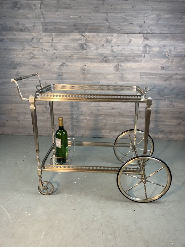 Silvered trolley in the style of Maison Jansen, 1940s
