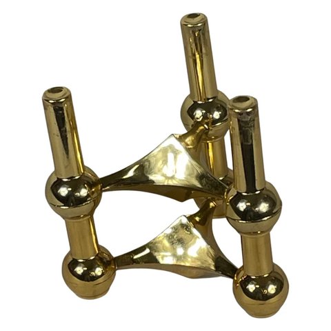 Caesar Stoffi for Fritz Nagel - Gold plated modular candelabra/ candlestick holders  Set of 2 pieces