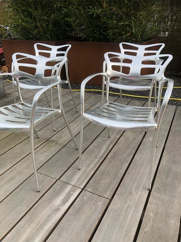 4 x aluminum design terrace/outdoor chair
