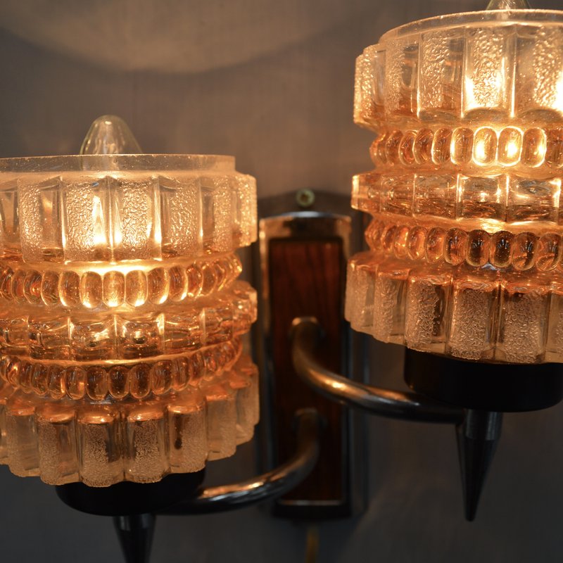 Midcentury wall lamp glass
