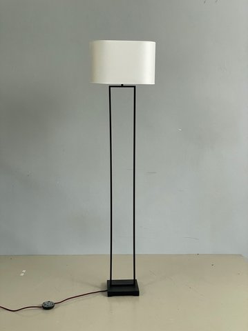 Ghyczy Minimalist Floor Lamp Black Metal White Shade