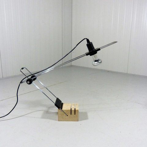 Fratelli Mannelli travertine bureaulamp, Italië 1970-80’s