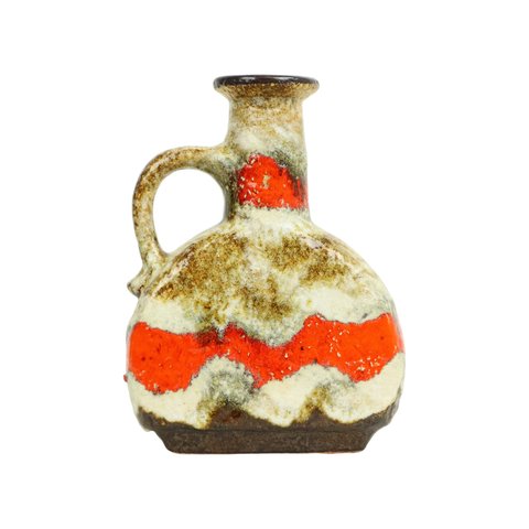 Rare Ceramic Fat Lava Vase Design Orange D&B Collector's Item 603-25