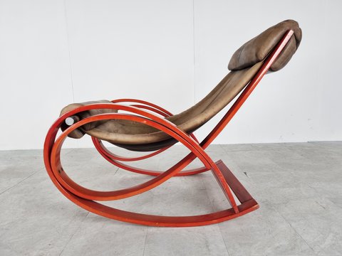 Sgarsul Rocking Chair by Gae Aulenti for Poltronova, 1960s