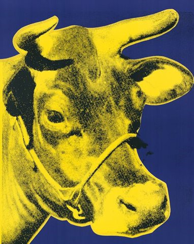 Andy Warhol Offset  Cow Blue uit 1971