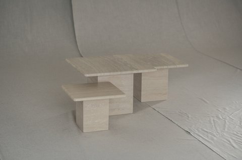 Travertine coffee table set