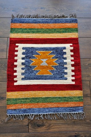 Handgeweven vloerkleed / tapijt - 100% Egyptische wol Kelim - 60x80cm - Klassiek