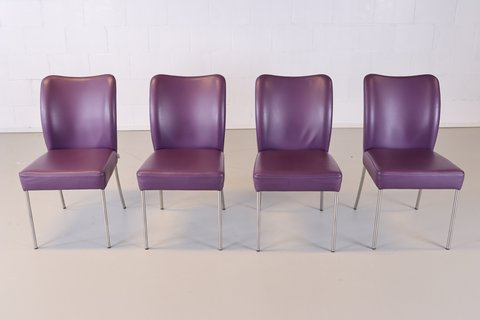 4x Bert plantagie Duo dining room chairs purple