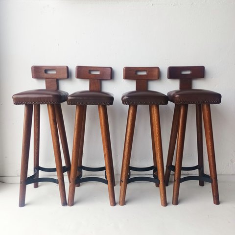 3 + 1 Vintage brutalist bar stool