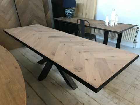 Oak herringbone table