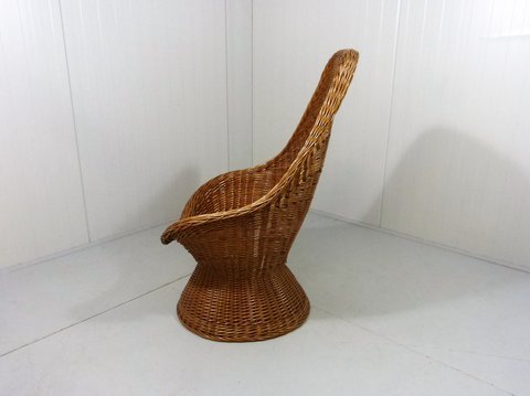 Vintage rotan fauteuil