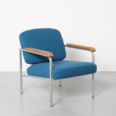 Low Armchair new blue upholstery