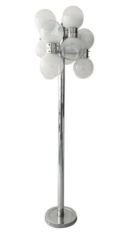 Space Age floor lamp with faded murano glass bubbles
