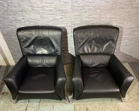 Rolf Benz 322 armchair black leather