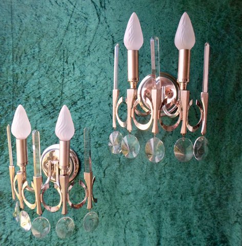 Vintage Sciolari wandlampen uit de Ovali-serie - 2 stuks