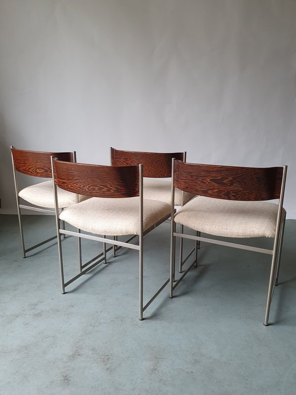 4 Cees Braakman stoelen, Pastoe SM08 eetkamerstoelen