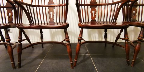 7x Windsor Chairs 150Yr Old Set