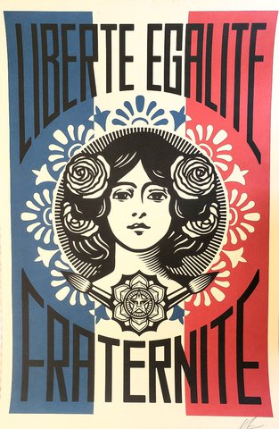 Shepard Fairey Obey art print Liberte Egalite Fraternite