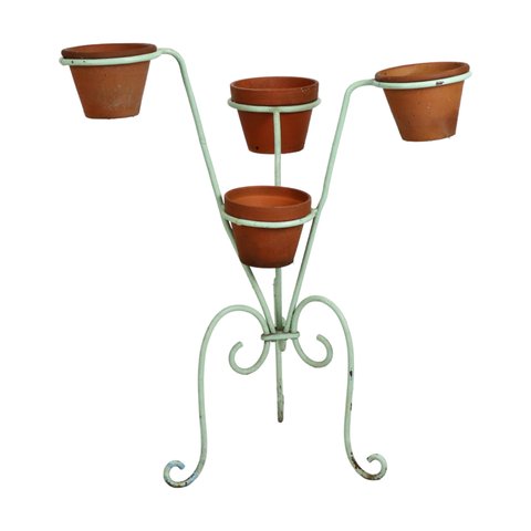 Vintage French Plant Rack Wrought Iron