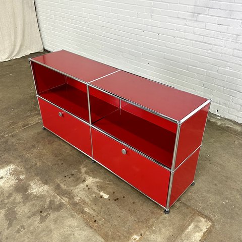 USM Haller flaps dresser / sideboard red