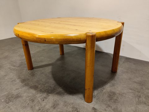 Rainer Daumilier pine wood extendable Dining Table, 1970s