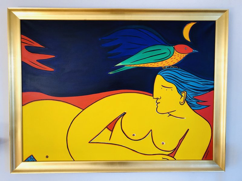 Kremer, Mermaid with bird painting