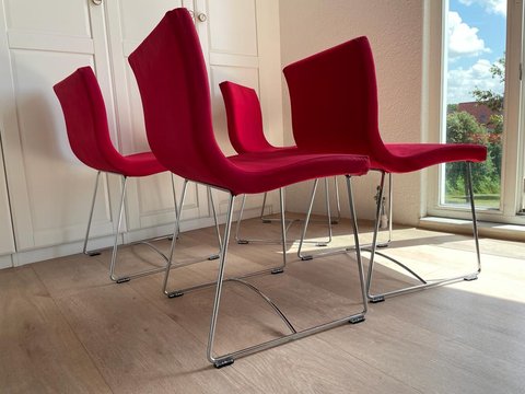 4x Ligne Roset Sala chairs by Pascal Mourgue