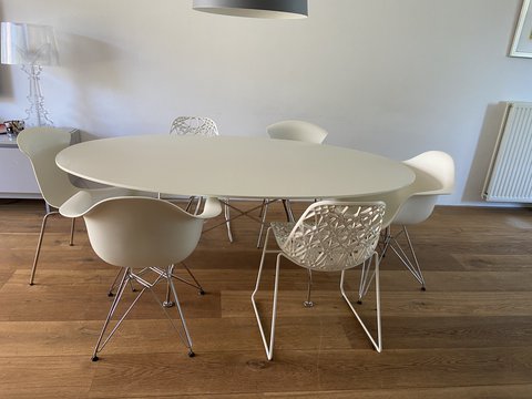 Kartell table and 6 chairs