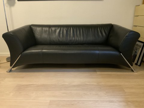 Rolf Benz 322 - 3 seater black sofa