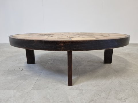 Roger Capron oval coffee table, 1970s