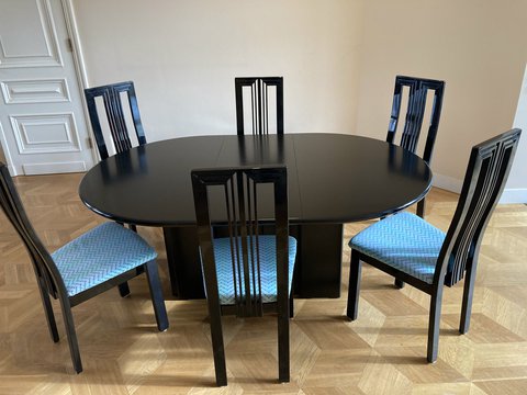 Vintage Esstisch mit 6 Stühlen