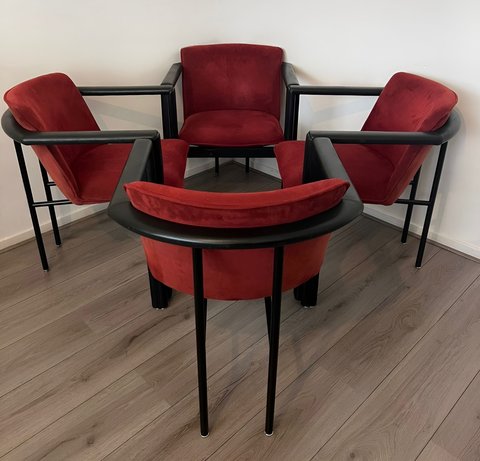 4x Vintage Design Postmodern dining room chair