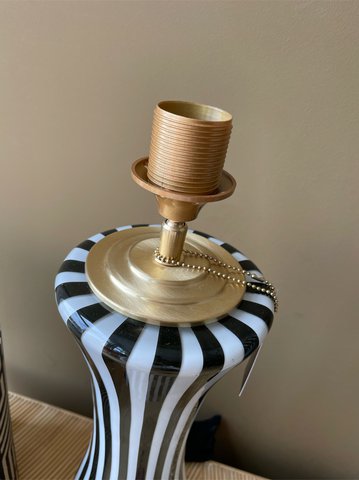 2x vintage zebra lamp