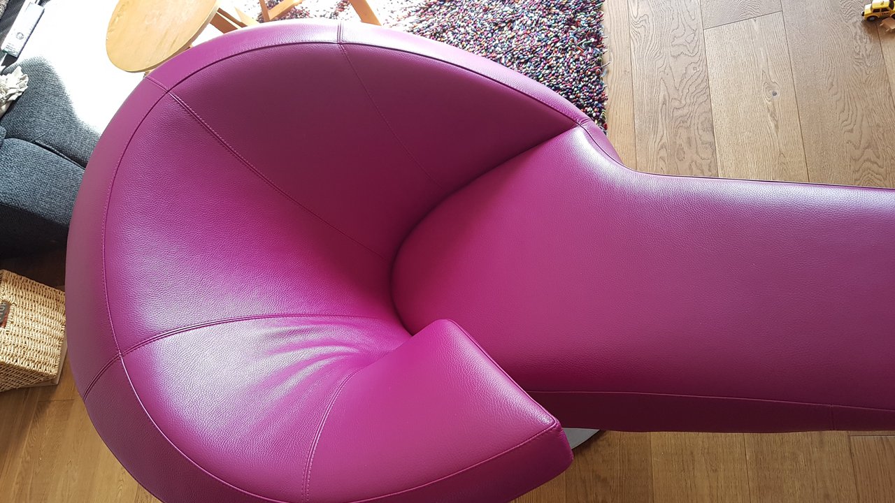 Image 4 of Armchair Leolux parabolica - leather senso orchid