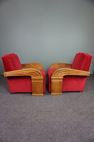 2x Art Deco armchairs