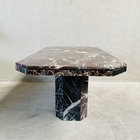 Ox-blood Red 'rosso Levanto' Marble Dining Table