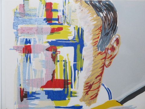Roger Raveel, 'Zelfportret en een abstractie (mooi gelijst)
