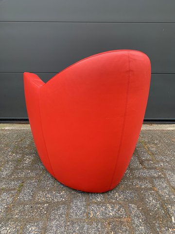 Leolux Carabita fauteuil rood Leer