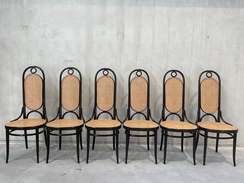6x Thonet stoelen