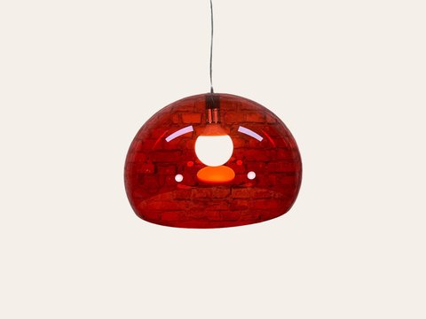Kartell FL/Y Transparent rood lamp